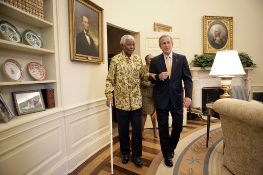 Nelson Mandela & George Bush