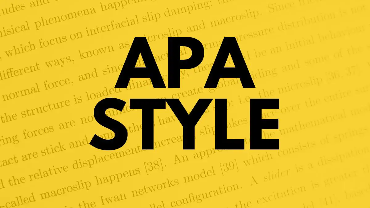APA Style writing format