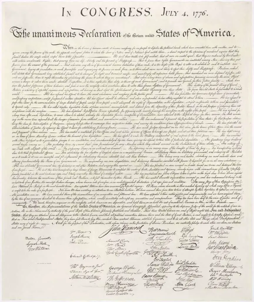 The first ebook published - the Declaration of Independence